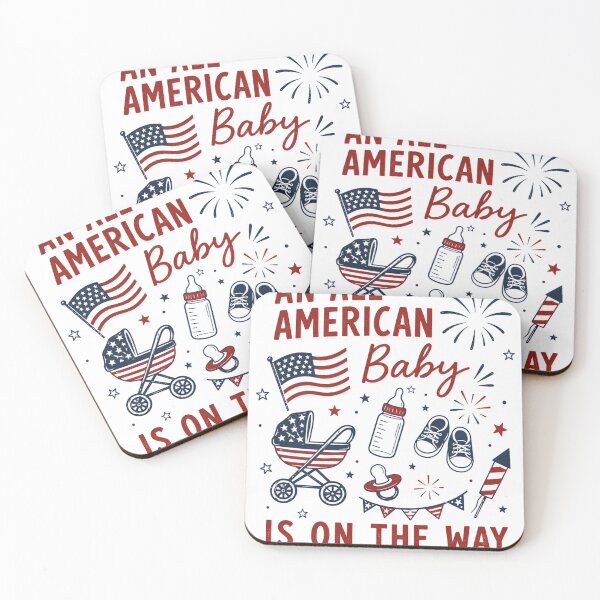 Item preview, An All American Baby Is On The Way Founding Father Pregnancy Announcement 4th of July Art  designed and sold by VGAfanatic.