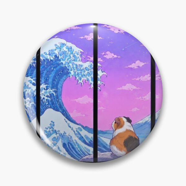 Item preview, Funny Guinea Pig Japanese Kanagawa Wave Vapor Japan Boys Girls Kids designed and sold by FurryHavenPH.
