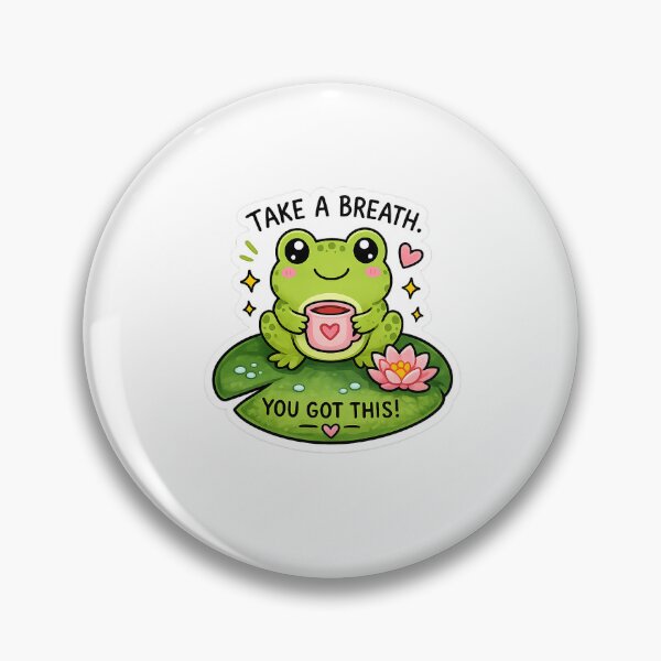 Item preview, Take A Breath, You Got This! Frog Sticker | Cute Motivation designed and sold by Ricomin.