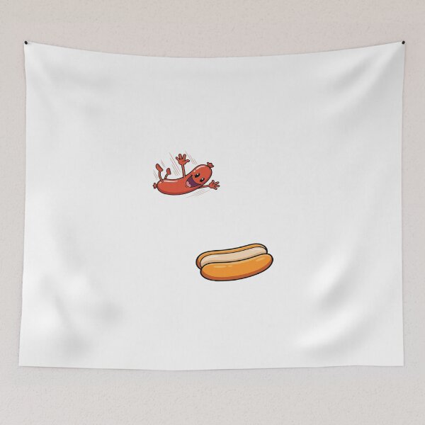 Item preview, Funny Hot Dog Jumping Into Bun Patriotic BBQ Food Humor designed and sold by ChuyenSuperx.