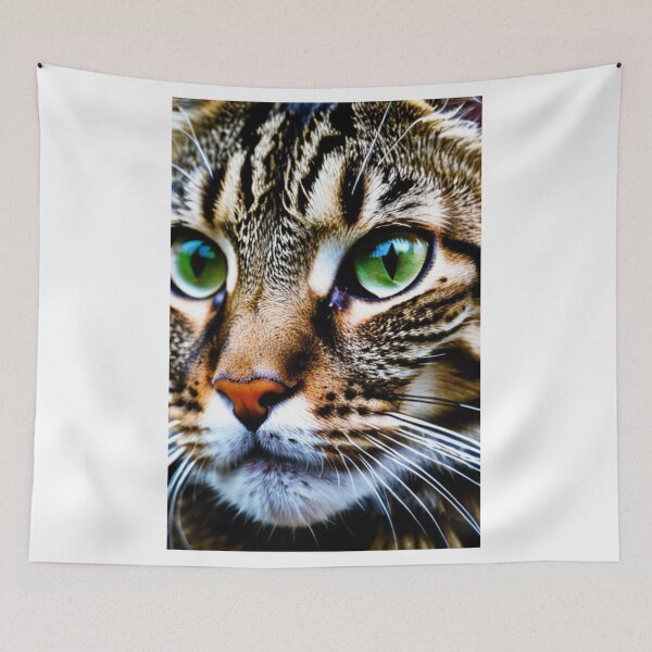 Item preview, Animals - Tabby Cat with a Hypnotic Gaze, Feline Portrait with Green Eyes designed and sold by DoodyPets.