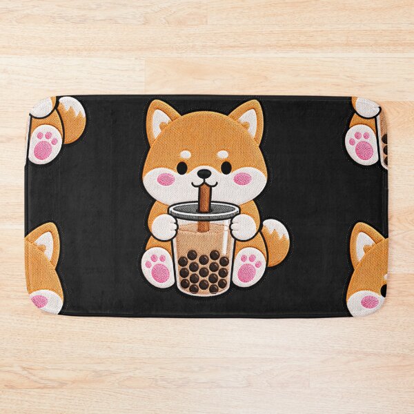 Item preview, Kawaii Shiba Inu with Bubble Tea - Cute Shiba Embroidery Patch designed and sold by ColorSplash123.
