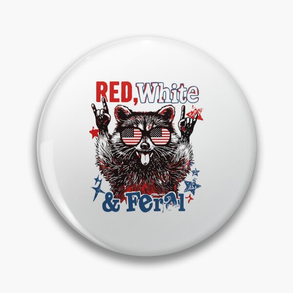 Item preview, Red White and Feral Patriotic Raccoon Funny 4th of July designed and sold by ChuyenSuperx.