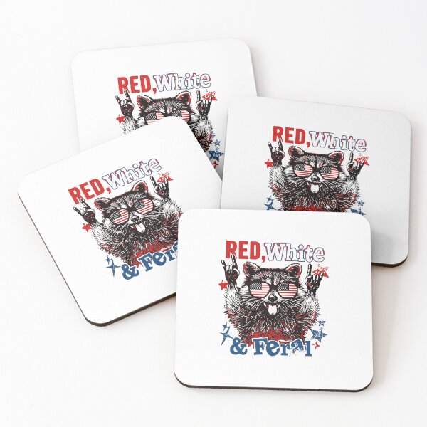 Item preview, Red White and Feral Patriotic Raccoon Funny 4th of July designed and sold by ChuyenSuperx.