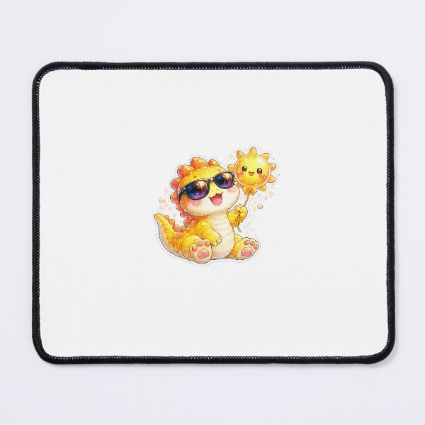Item preview, Sunny Dino Buddy – Cute Sunshine Kawaii Sticker designed and sold by blossomfun.
