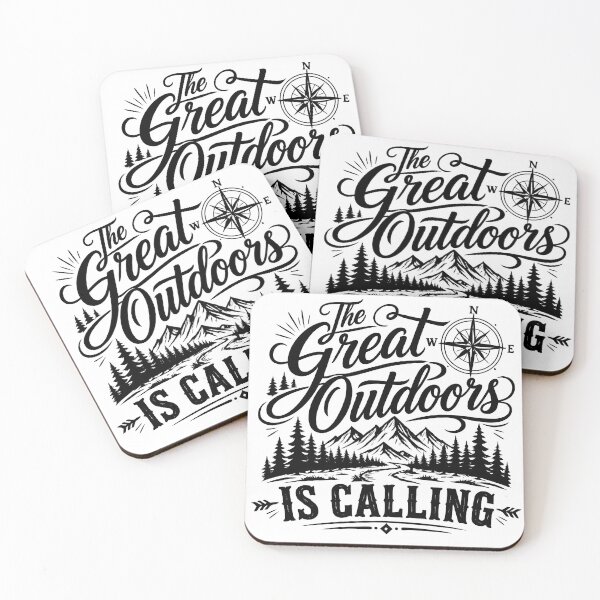 Item preview, The Great Outdoors Is Calling | Adventure Hiking Mountain Design (Black Color) designed and sold by athanasioungr.