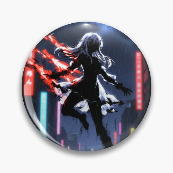 Item preview, Red Streak, Anime Girl Leaping Through Neon Rain designed and sold by Amber Sky Creations.