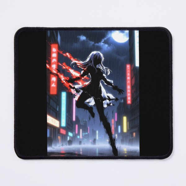 Item preview, Red Streak, Anime Girl Leaping Through Neon Rain designed and sold by Amber Sky Creations.
