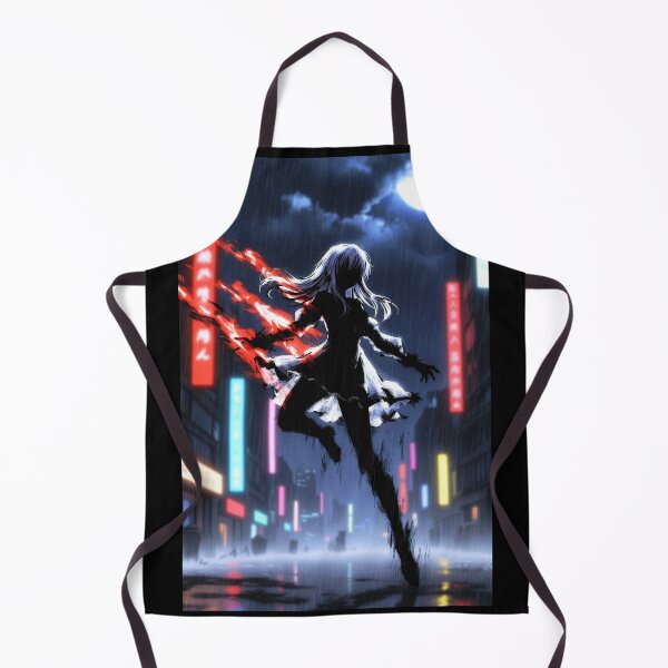 Item preview, Red Streak, Anime Girl Leaping Through Neon Rain designed and sold by Amber Sky Creations.