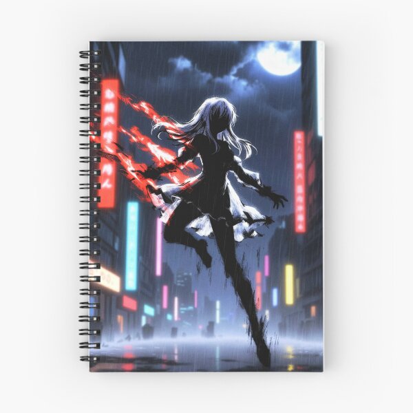 Item preview, Red Streak, Anime Girl Leaping Through Neon Rain designed and sold by Amber Sky Creations.