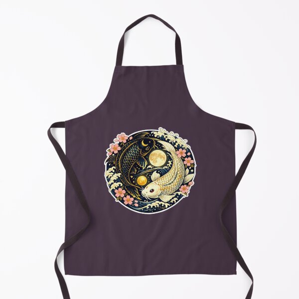 Item preview, Celestial Yin Yang Koi Fish – Japanese Moon & Sakura Art designed and sold by Saeed Ahmad.
