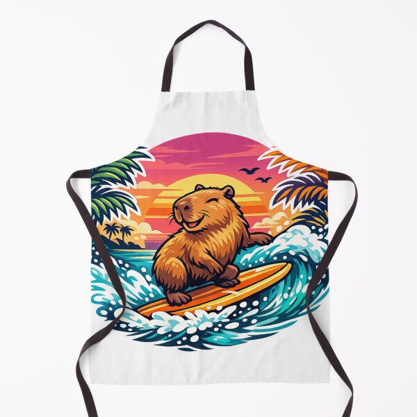 Item preview, Tropical Surfer Capybara Sunset Beach Vibes designed and sold by NovaMoodCo.
