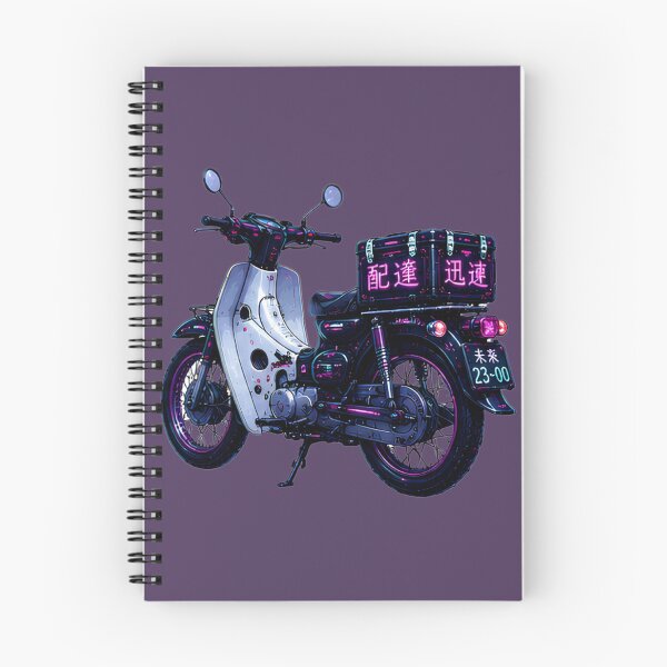 Item preview, Neon Delivery Bike – Japanese Cyberpunk Scooter Art designed and sold by kummo-0319.