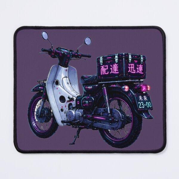 Item preview, Neon Delivery Bike – Japanese Cyberpunk Scooter Art designed and sold by kummo-0319.