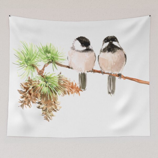 Item preview, Two Chickadees on the Pine designed and sold by surenart.