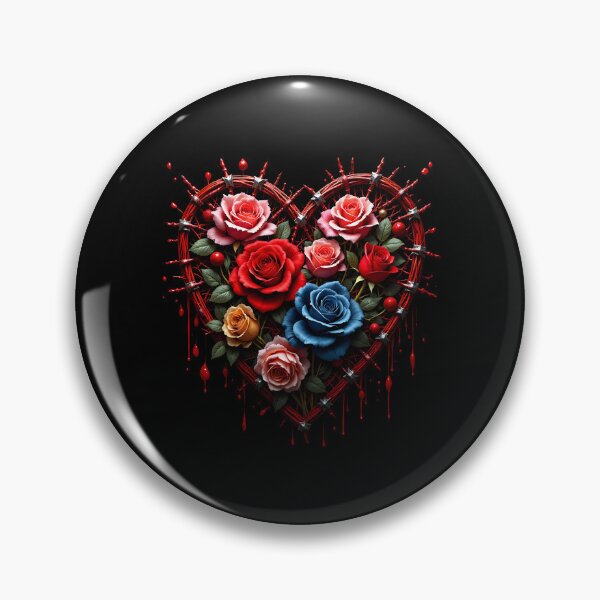 Item preview, Gothic Bleeding Heart in Barbed Wire with Roses | Dark Romance Art designed and sold by MaciejRudzinsky.