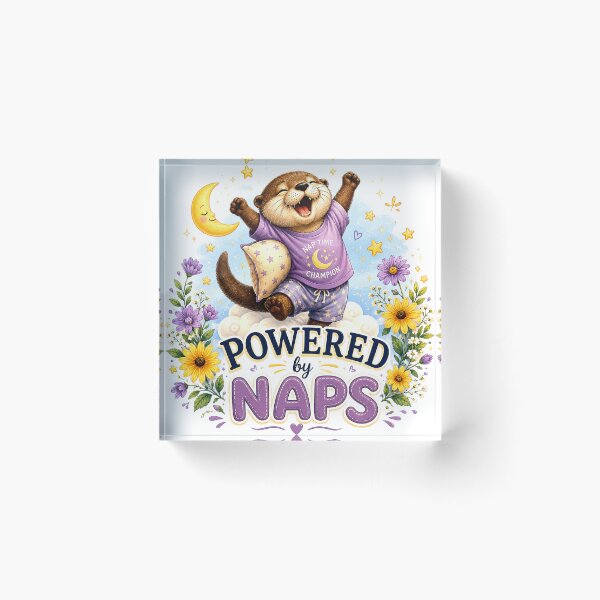 Item preview, Powered by Naps – Cute Otter Sleepy Energy Illustration designed and sold by Naturalite19.