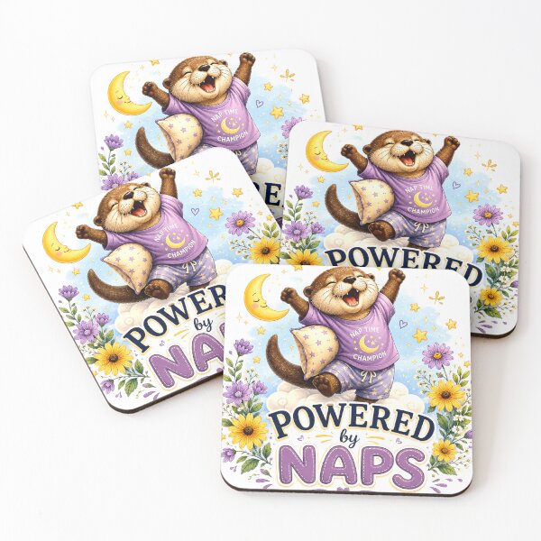 Item preview, Powered by Naps – Cute Otter Sleepy Energy Illustration designed and sold by Naturalite19.