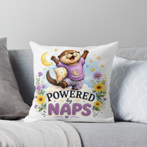 Item preview, Powered by Naps – Cute Otter Sleepy Energy Illustration designed and sold by Naturalite19.