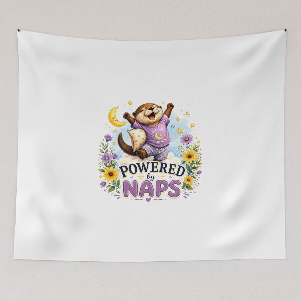 Item preview, Powered by Naps – Cute Otter Sleepy Energy Illustration designed and sold by Naturalite19.