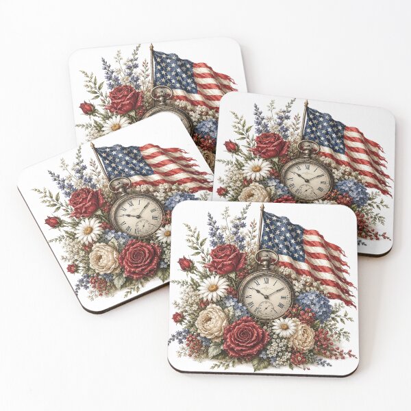 Item preview, Patriotic Vintage Clock Floral Arrangement | designed and sold by PetalGarden.