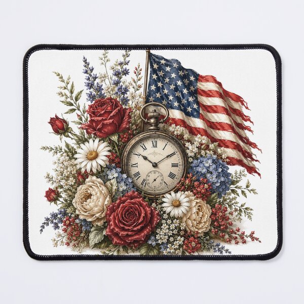Item preview, Patriotic Vintage Clock Floral Arrangement | designed and sold by PetalGarden.