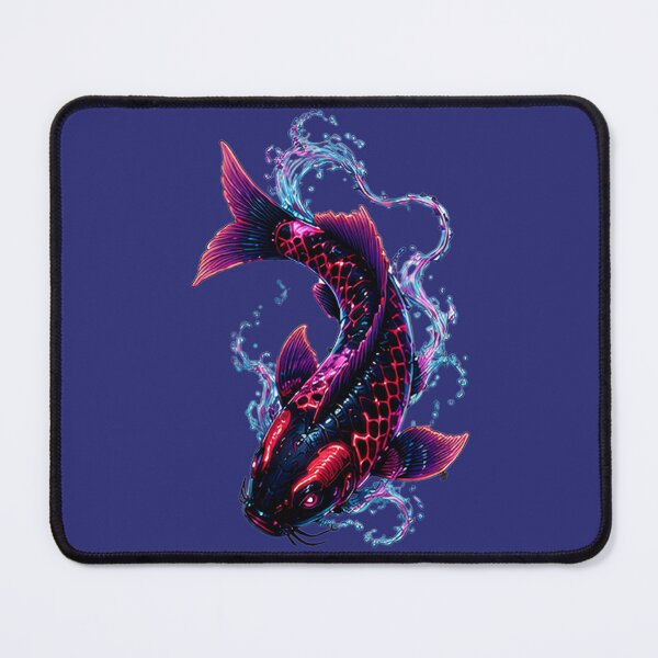 Item preview, Neon Koi – Cyberpunk Japanese Fish Art designed and sold by kummo-0319.