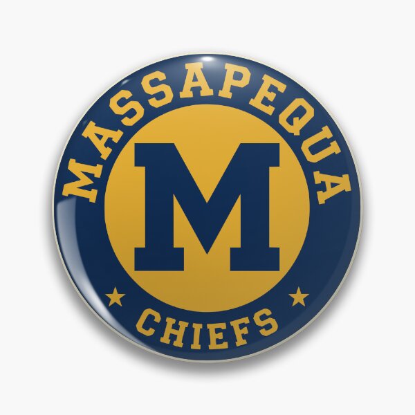 Item preview, Massapequa Chiefs Navy and Gold Mascot Badge designed and sold by Imaginationbeyond.