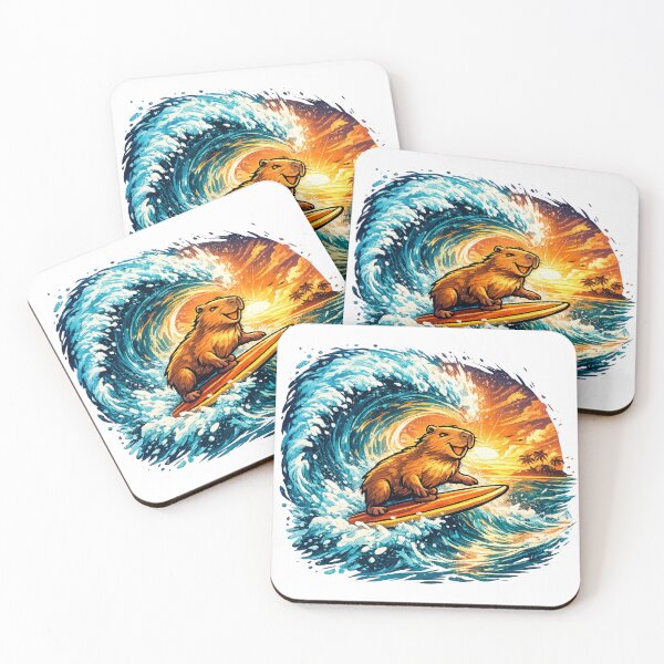 Item preview, Big Wave Capybara Adventure Surf Energy designed and sold by NovaMoodCo.