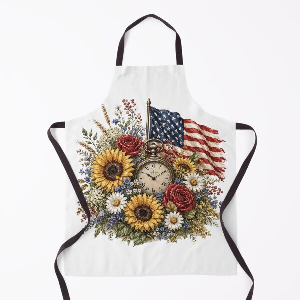 Item preview, Rustic Americana Sunflower Clock Artwork designed and sold by PetalGarden.