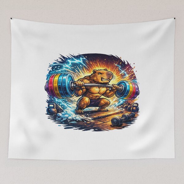 Item preview, Gym Capybara Strong Chill Workout Vibes designed and sold by NovaMoodCo.