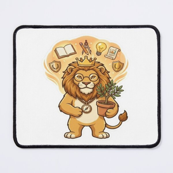 Item preview, King Lion with Plant and Crown Illustration designed and sold by DailySparks.