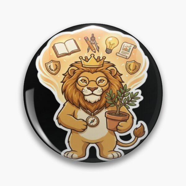 Item preview, King Lion with Plant and Crown Illustration designed and sold by DailySparks.