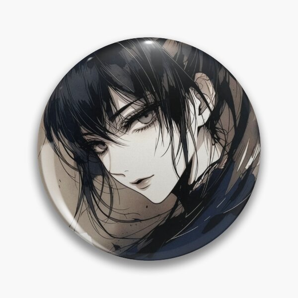 Item preview, Ink Portrait, Anime Girl in Black and White designed and sold by Amber Sky Creations.