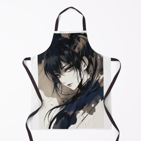 Item preview, Ink Portrait, Anime Girl in Black and White designed and sold by Amber Sky Creations.