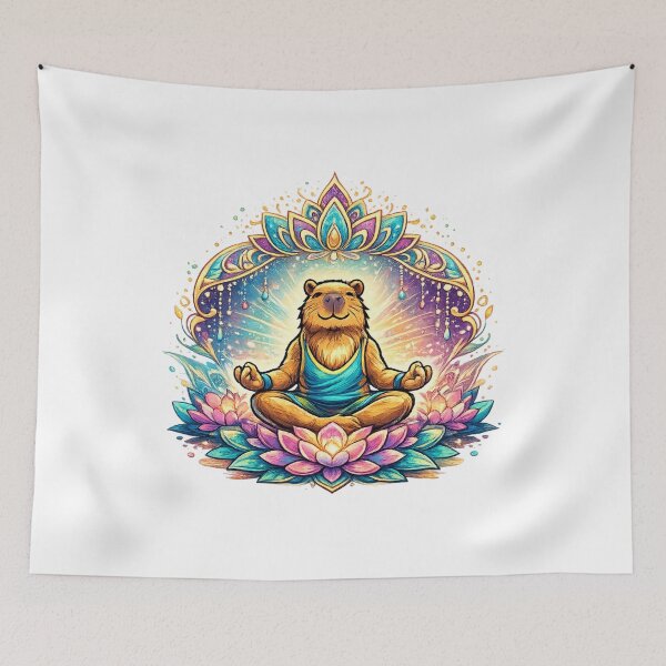 Item preview, Yoga Capybara Peace Balance And Good Vibes designed and sold by NovaMoodCo.
