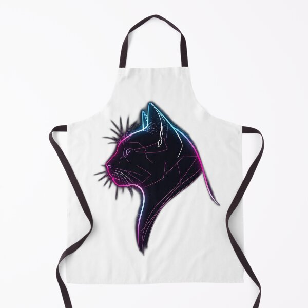 Item preview, Minimalist Neon Glow Black Cat Silhouette Art designed and sold by Luna-Flow.