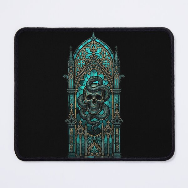 Item preview, Gothic Coffin Stained Glass Skull and Serpent designed and sold by David Mateo ArtWorks.