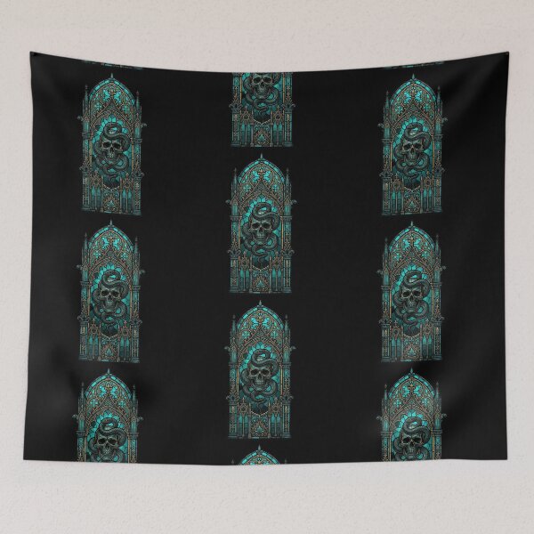 Item preview, Gothic Coffin Stained Glass Skull and Serpent designed and sold by David Mateo ArtWorks.