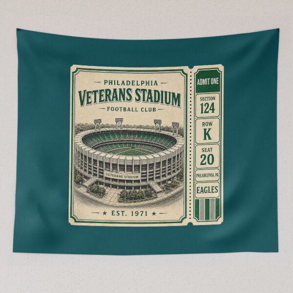 Item preview, Veterans Stadium Vintage Ticket, Philadelphia Retro Football Stadium designed and sold by GhostDawgs.