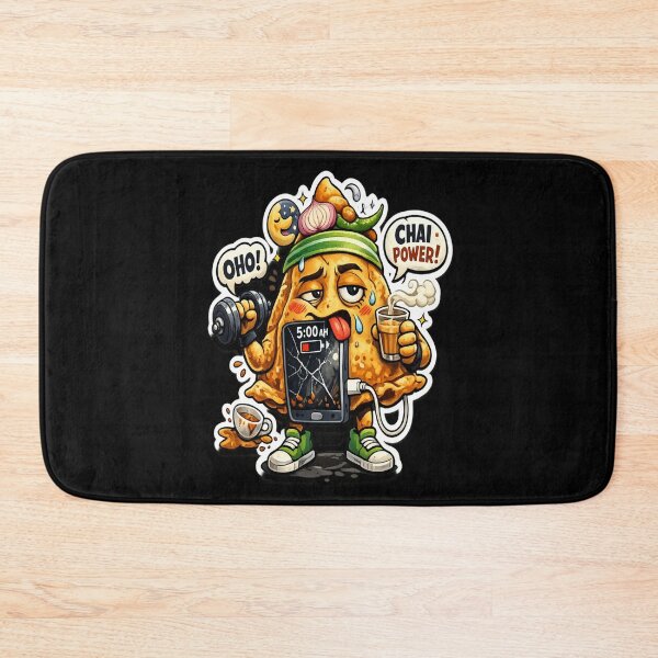 Item preview, Funny Chai Power Samosa Sticker | Gym Lover Indian Snack Meme | 5AM Hustle Cartoon designed and sold by TrendyTadka.