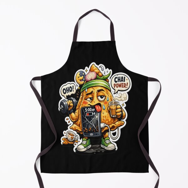 Item preview, Funny Chai Power Samosa Sticker | Gym Lover Indian Snack Meme | 5AM Hustle Cartoon designed and sold by TrendyTadka.