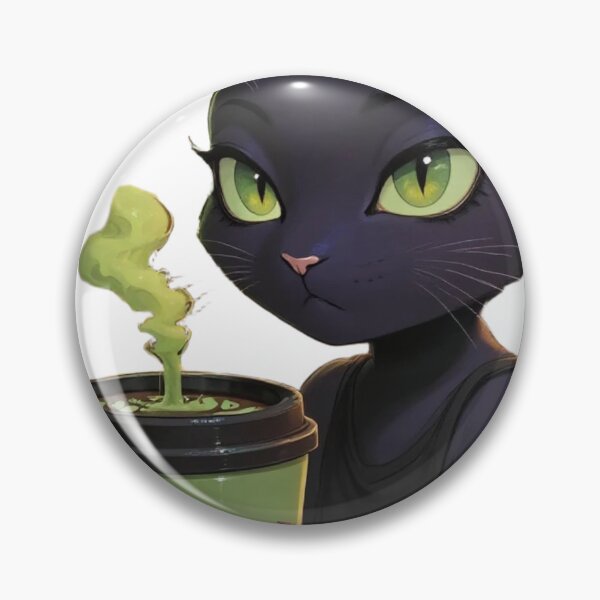 Item preview, Caffeine and Chaos Black Cat Witchy Coffee Illustration designed and sold by BLUESKY11a.