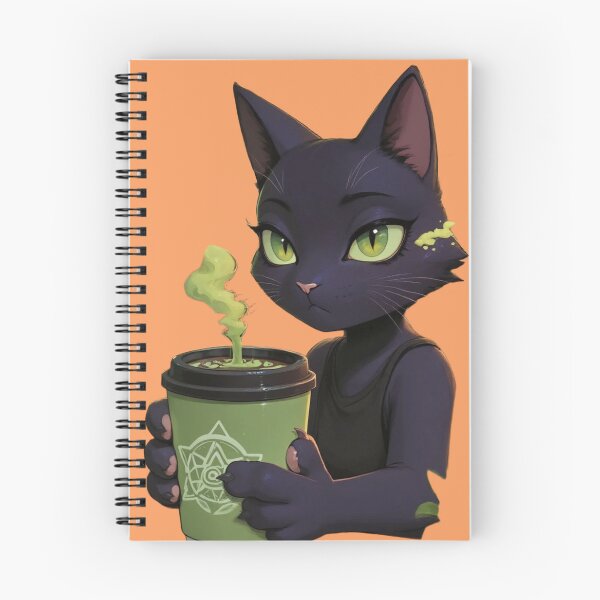 Item preview, Caffeine and Chaos Black Cat Witchy Coffee Illustration designed and sold by BLUESKY11a.