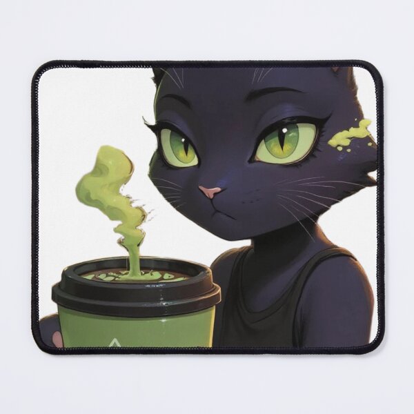 Item preview, Caffeine and Chaos Black Cat Witchy Coffee Illustration designed and sold by BLUESKY11a.