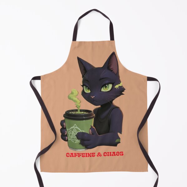 Item preview, Caffeine and Chaos Black Cat Witchy Coffee Illustration designed and sold by BLUESKY11a.