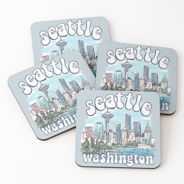 Item preview, Seattle Washington Cute Pastel Skyline designed and sold by HowToCanadian.