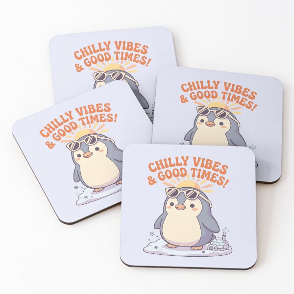 Item preview, Chilly Vibes and Good Times Cute Retro Kawaii Penguin designed and sold by dreephic22.