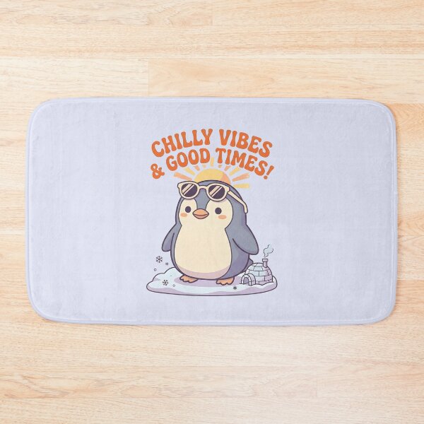 Item preview, Chilly Vibes and Good Times Cute Retro Kawaii Penguin designed and sold by dreephic22.