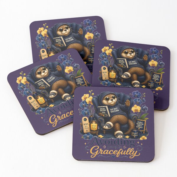 Item preview, Avoiding People Gracefully – Introvert Otter Illustration designed and sold by Naturalite19.